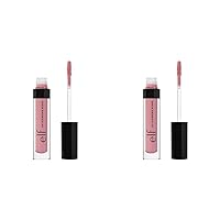 e.l.f., Lip Plumping Gloss, Hydrating, Nourishing, Invigorating, High-Shine, Plumps, Volumizes, Cools, Soothes, Sparkling Rosé, Shimmer, 0.09 Oz (Pack of 2)