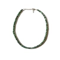 Natural Emerald Necklace 18 Inch With Sterling Silver Clasp, 90 Cts Heishi Tyre Beads, Emerald Necklace, Silver Jewelry, May Birthstone, green, Graduated