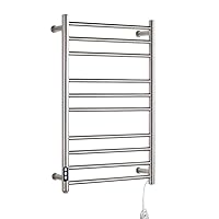 Towel Warmers for Bathroom Wall Mounted, Polished Stainless Steel Hardwired and Plug 10 Bars Timer Towel Heater Rail hot Towel Rack 30.7