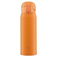 Zojirushi SM-WA48-DA Water Bottle, One-Touch Stainless Steel Mug, Seamless, 1.5 fl oz (0.48 L), Orange