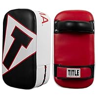 TITLE Boxing MMA Micro Thai Pads (Pair), Black/White/Red - Muay Thai Pad, Thai Pad, MMA Pad, Punch Mitts, Kick Pad, Kick Boxing, MMA Equipment, Kickboxing Equipment