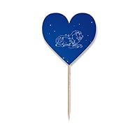 Star Universe Leo Constellation Pattern Toothpick Flags Heart Lable Cupcake Picks