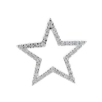 14K White Gold Diamond Star Pendant