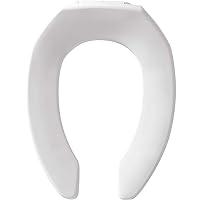 CHURCH 295SSCT 000 Commercial Open Front Toilet Seat without Cover will Never Loosen & Reduce Call-backs, ELONGATED, Plastic, White
