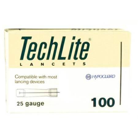 Chronimed/Hypoguard Techlite Lancets (25 Gauge), 100 (CJ880125) Category: Lancets