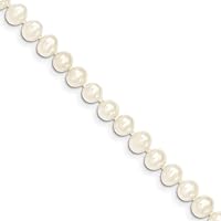 14k Gold Egg White Freshwater Cultured Pearl Necklace Jewelry Gifts for Women in Yellow Gold Choice of Lengths 12 16 and 4-5mm 5-6mm 6-7mm
