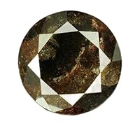 1.70 cts CERTIFIED Round Cut Brownish Black Color Loose Natural Diamond 20294 by IndiGems