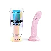 Dildolls Starlight - Flexible Dildo with Curved Style - Ultra Soft Silicone Dildo for Women Adult Sex - Smooth Penis Female Sex Toy - Women Sex Toys - Starlight