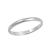 Girls Jewelry - 14K White Gold Band Ring For Children Of All Ages (5 Sizes 1/2-4)