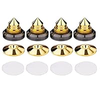 4 Set Gold Speaker Spikes Isolation CD Amplifier Turntable Pad Stand Feet Double-Sided Adhesive LFX-ING - (Size: 0.25mm, Color: Brown)