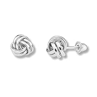 14k Gold Polished Love Knot Stud Earrings with Secure Screw Backs - 7mm…