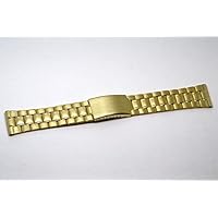 22MM GOLD STAINLESS STEEL WIDE METAL BUCKLE CLASP WATCH BAND STRAP