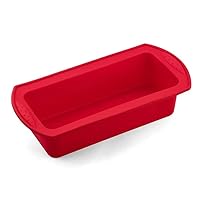 2 pieces - amphora bread mold, square toast, silicone non-stick, dual- color baking pan mold does not deform（red-27*14*6cm）