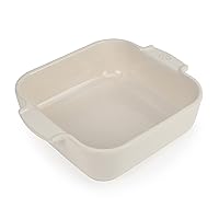Peugeot - Appolia Square Oven Dish - Ceramic Baker with Handles - Ecru, 6.5 x 2 inches