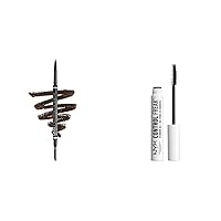 NYX PROFESSIONAL MAKEUP Control Freak Eyebrow Gel - Clear & Micro Brow Pencil, Eyebrow Pencil - Espresso