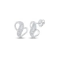 The Diamond Deal 14kt White Gold Womens Round Diamond Flower Cluster Earrings 2-7/8 Cttw