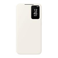 SAMSUNG Galaxy S23 S-View Wallet Phone Case, Protective Cover w/Card Holder Slot, Finger Tap Clear Window, US Version, EF-ZS911CUEGUS, Cream