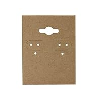 Pack of 100 - Kraft Hanging Earring Cards, Jewelry Display - Size: 1.5