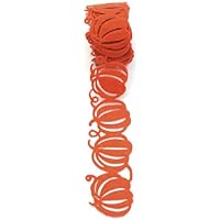 QUEEN & CO Felt Fusion 1-3/5 Inch by 1 Yard Self Adhesive RibbonHalloween Pumpkins