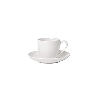 For Me Espresso Cup and Saucer Set of 4 by Villeroy & Boch - Premium Porcelain - Made in Germany - Dishwasher and Microwave Safe - Service for 2