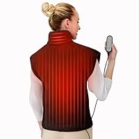 Comfier Fast Wearable Heating Pad for Neck and Shoulder, Electric Heating Pad for Back Pain Relief,Heated Back Wrap with 6 Heating Level,Large Full Body Heating Pad with 10 Timing Setting,Gift