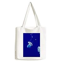 Ocean Jellyfish Science Nature Picture Tote Canvas Bag Shopping Satchel Casual Handbag