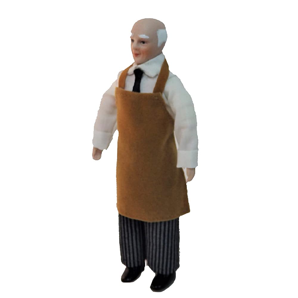 Melody Jane Dollhouse Working Man in Apron 1:12 Miniature Porcelain People
