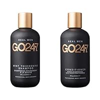 GO247 Get Fresh Bundle - Mint Thickening Shampoo, 8 Fl Oz - Men's Daily Conditioner, 8 Fl Oz (2 Items)