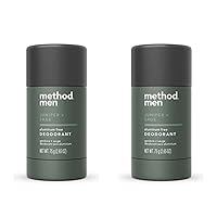 Method Men Deodorant, Aluminum Free Deodorant, Juniper & Sage, 2.65 OZ. (2 Pack)