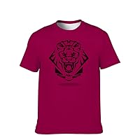 Mens Funny-Cool T-Shirt Graphic-Tees Novelty-Vintage Short-Sleeve Hip Hop: 3D Lion Print Rose Fashion Streetwear Workout Gift