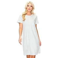 Audrey Suede Round Neck Short Sleeve Knee Length Dress with No Pockets