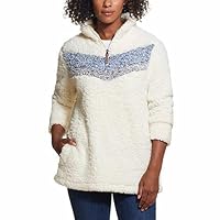 Weatherproof Women's Cozy Pullover, Chevron/Cream, X-Large