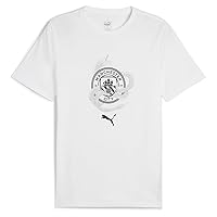 Puma Mens MCFC Year of The Dragon Graphic Crew Neck Short Sleeve Athletic Tops Casual - White