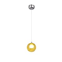 G4 LED Pendant Light - Ceiling Hanging Lighting Fixture with Glass Ball Shade for Dining Room, Kids Room, Nursery [Energy Class A ++] Luxury (Color : Yellow)