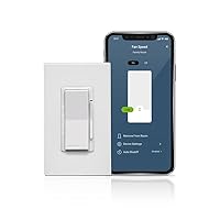 Leviton Decora Smart Fan Speed Controller, Wi-Fi 2nd Gen, Neutral Wire Required, Works with My Leviton, Alexa, Google Assistant, Apple Home/Siri & Wired or Wire-Free 3-Way, D24SF-2RW, White