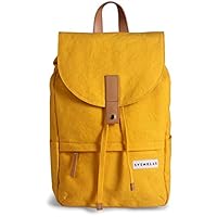 Hagen Backpack - 20 L Organic Cotton Italian Leather 16” Inch Laptop Bag For Men and Women (Lemon Chrome)