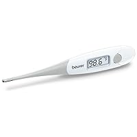 Beurer FT13 Clinical Thermometer, Thermometer for Adults, Oral Thermometer for Fever, Medical Thermometer with Fever Alarm, Measurement in 30 Seconds, C/F Switchable, White