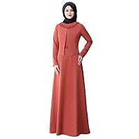 Ayliz Women's Muslim Abaya Dress Tile | Hijab Ladies Long Sleeve Embroidered Evening Dresses (as1, Numeric, Numeric_10, Numeric_22, Plus, Petite, 10 US/38 EU)