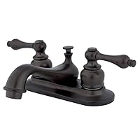 Kingston Brass KB605ALB Restoration 4-Inch Center Lavatory Faucet with Brass Pop-Up, Oil Rubbed Bronze
