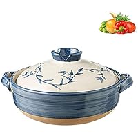 Ceramic Casserole Earthen Pot Clay Pot for Cooking - Ceramic Cookware - Japanese Stew Pot, Heat Resistant, Casserole Dish for Classic Cooking, Open Flame Household