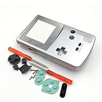 Housing Case Plastic Shell Cover with Buttons Screws for Nintendo Gameboy Color GBC Console Housing Case Replacement (Silver)