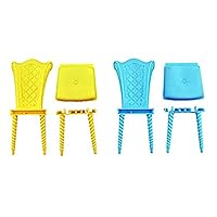 Mattel Replacement Barbie Size Blue and Yellow Chairs for Barbie Castle - Barbie Dreamtopia Sweetville Castle Dollhouse Playset - DYX32