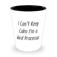 I Can't Keep Calm I'm a Word Processor. Shot Glass, Word processor Present From Friends, Funny Ceramic Cup For Coworkers, Personalized word processor gift, Unique word processor gift, Funny word