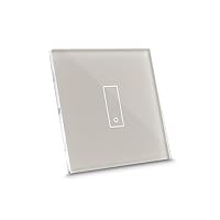 iotty E1 PLUS Smart WiFi Switch for Lights and Gates, Compatible with Google Home, Alexa and Siri, iOS/Android App, Illuminated Glass Touch Panel, Temperature and Brightness Sensors, Beige