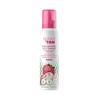 Skinny Tan Strawberries and Cream Pink Whipped Gradual Tanner - Long-Lasting and Fast-Drying Formula - Melts Effortlessly Onto Your Skin - Leaves You Looking Radiant and Hydrated - 5 oz Bronzer