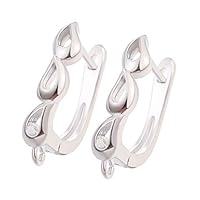 EHGOU DIY Basic Schwenzy Material Silver Color Fasteners Earwire Earring Hooks Accessories for Fashion Earrings Making Supplies 1228 (Color : Khaki, Size : 2 Pairs 4 Pieces)