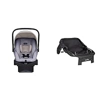 Evenflo LiteMax Infant Car Seat, 18.3x17.8x30 Inch (Pack of 1) & Pivot Xplore Infant Car Seat Adapter, Black