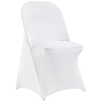White Stretch Spandex Chair Covers - 30 PCS, Folding Kitchen Chairs Cover, Universal Washable Slipcovers Protector, Removable Chair Seat Covers, for Wedding Party Dining Room Banquet Event