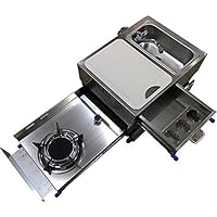 Boat Caravan RV Stainless Steel Mini One Burner Pull Type Gas Stove Integrated With Sink And Drawer 540 * 400 * 310mm GR-C001