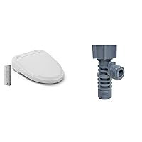 TOTO SW573#01 S300E Electronic Bidet Toilet Cleansing, Instantaneous Water, EWATER Deodorizer, Warm Air Dryer, and Heated Seat, Round, Cotton White & THU6234 Toilets and Bidets